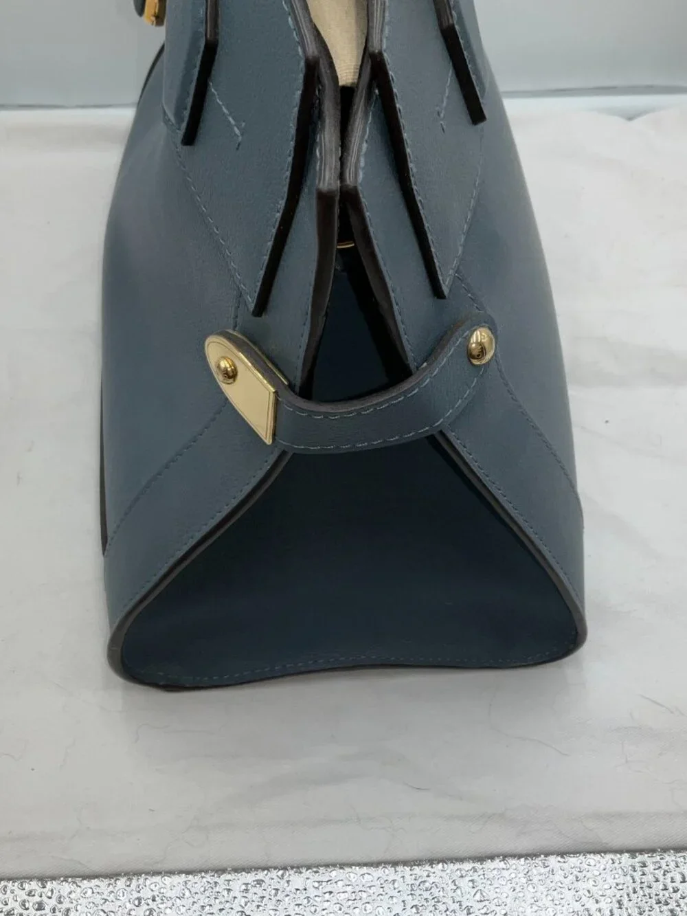 Louis Vuitton Blue Demin Leather Steamer M21249 MM Excellent Condition Receipt